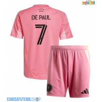 Camisa de time de futebol Inter Miami Rodrigo De Paul #7 Replicas 1º Equipamento Infantil 2025-26 Manga Curta (+ Calças curtas)